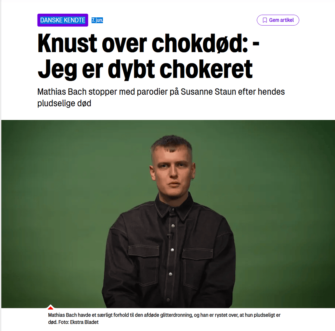 Knust over chokdød: - Jeg er dybt chokeret - Staun Denmark - Til hverdag og fest