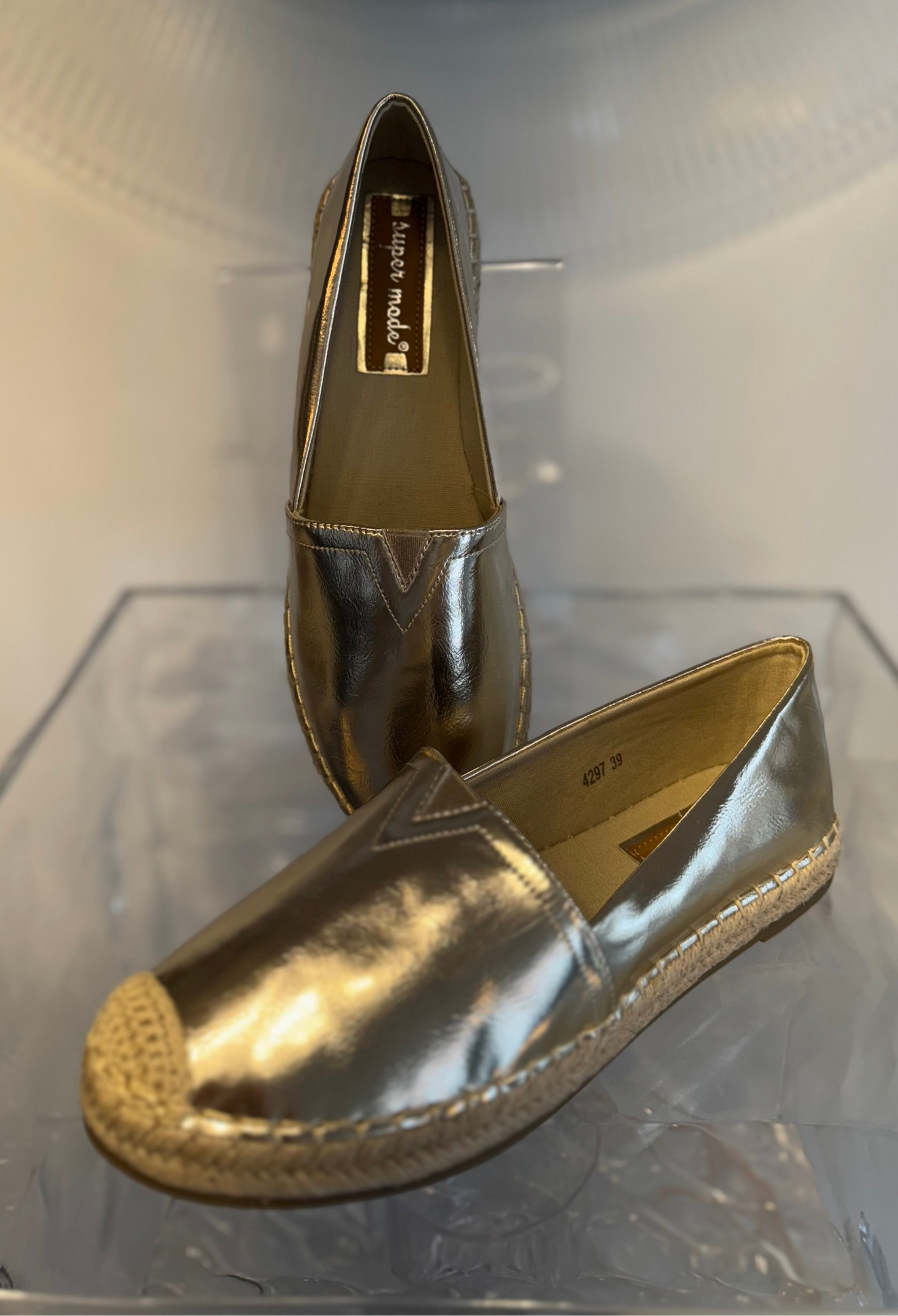 Espadrillers i guld