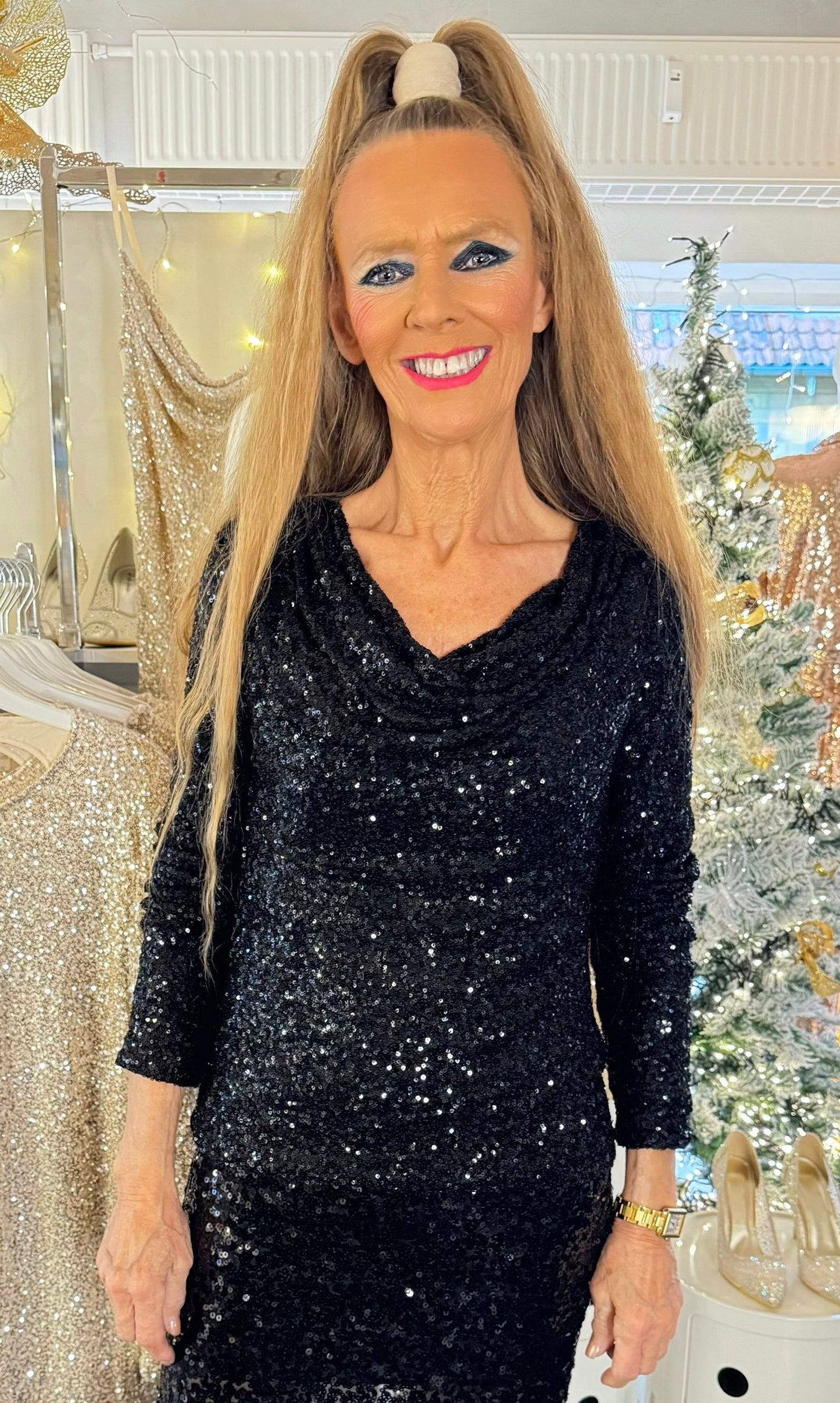 Staun glitter bluse - sort