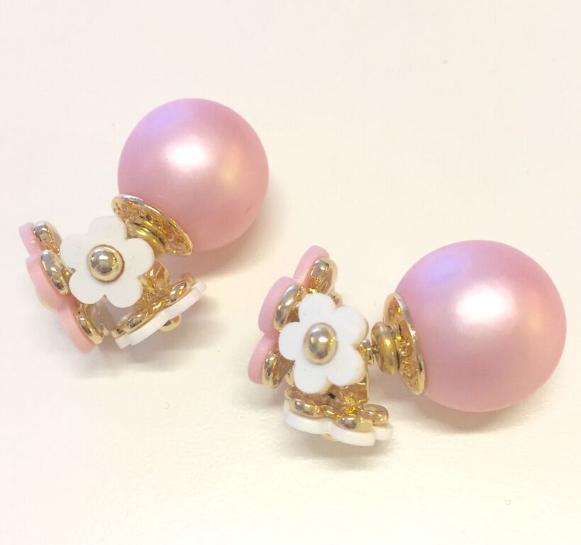 "Marc Jacobs" blomster øreringe - Rosa m. hvid