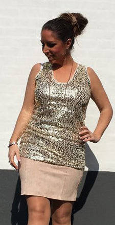 Top m. palietter -beige