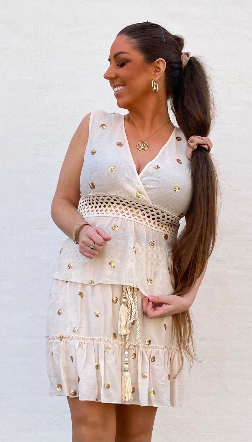 Shiny gold top - beige
