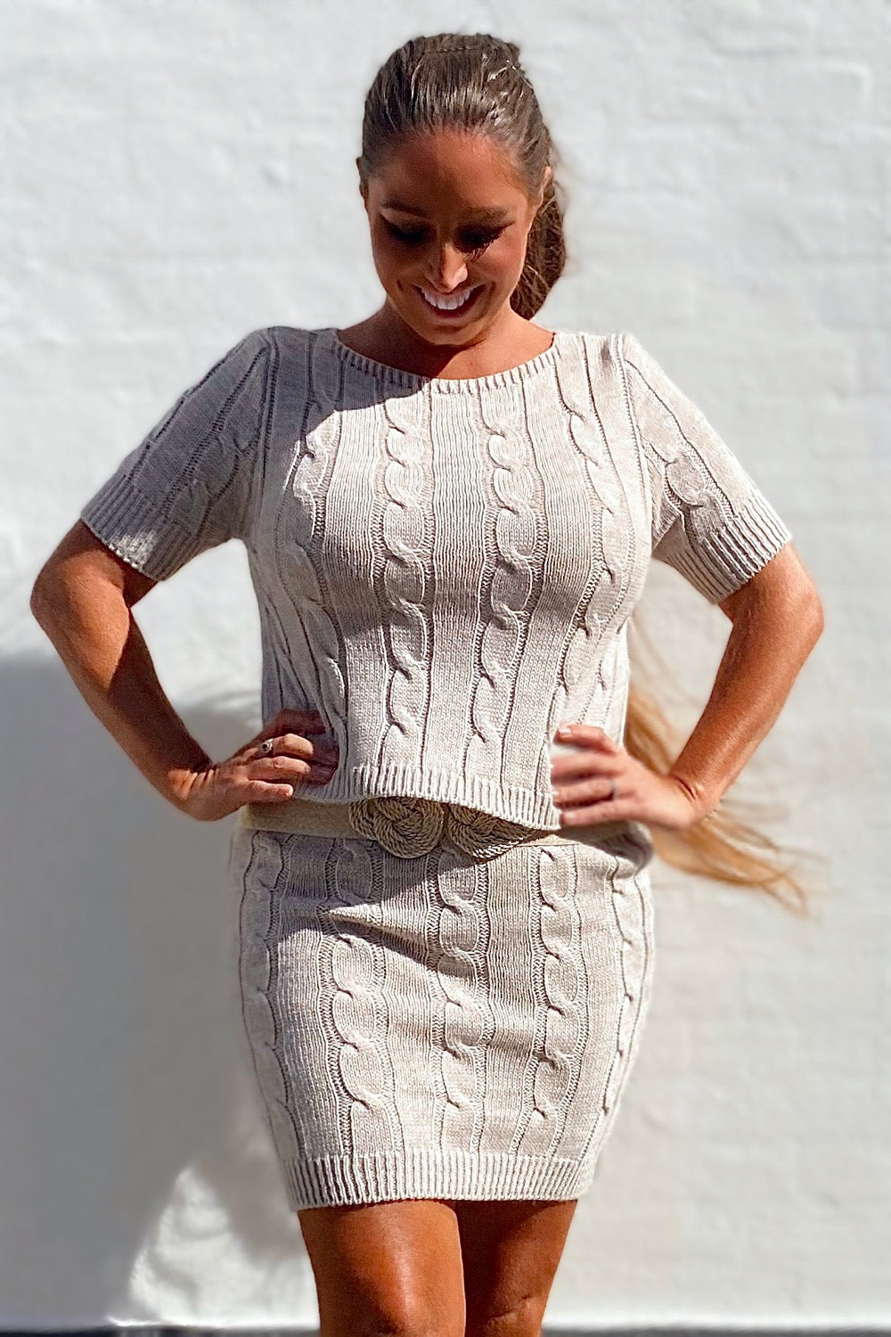 Divaz sæt m. Nederdel - Gabi - beige
