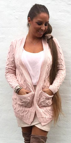 Cable Cardigan - rosa