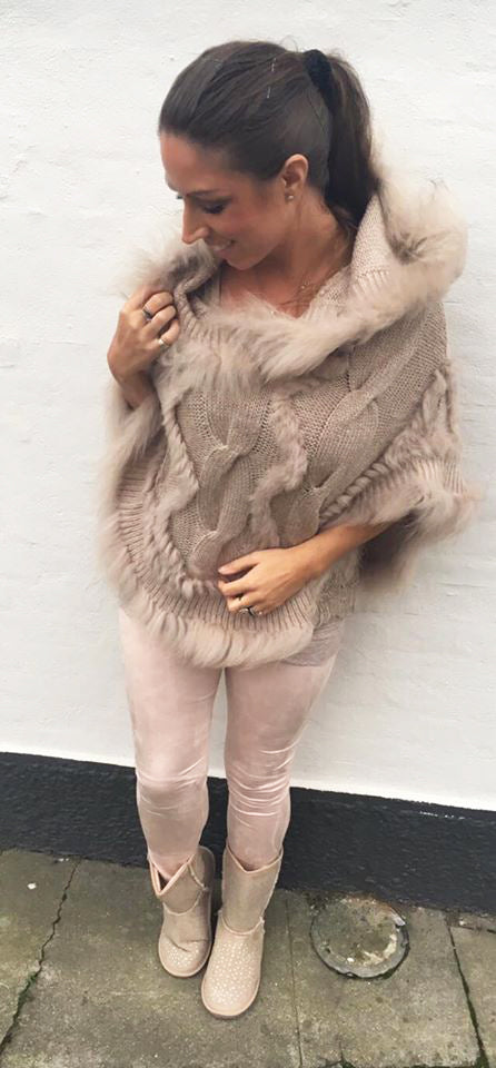 Rosa leggings i ruskindslook