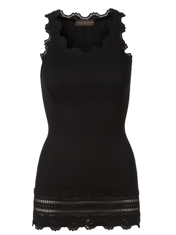 Rosemunde vintage blonde top, blonde bund - Sort
