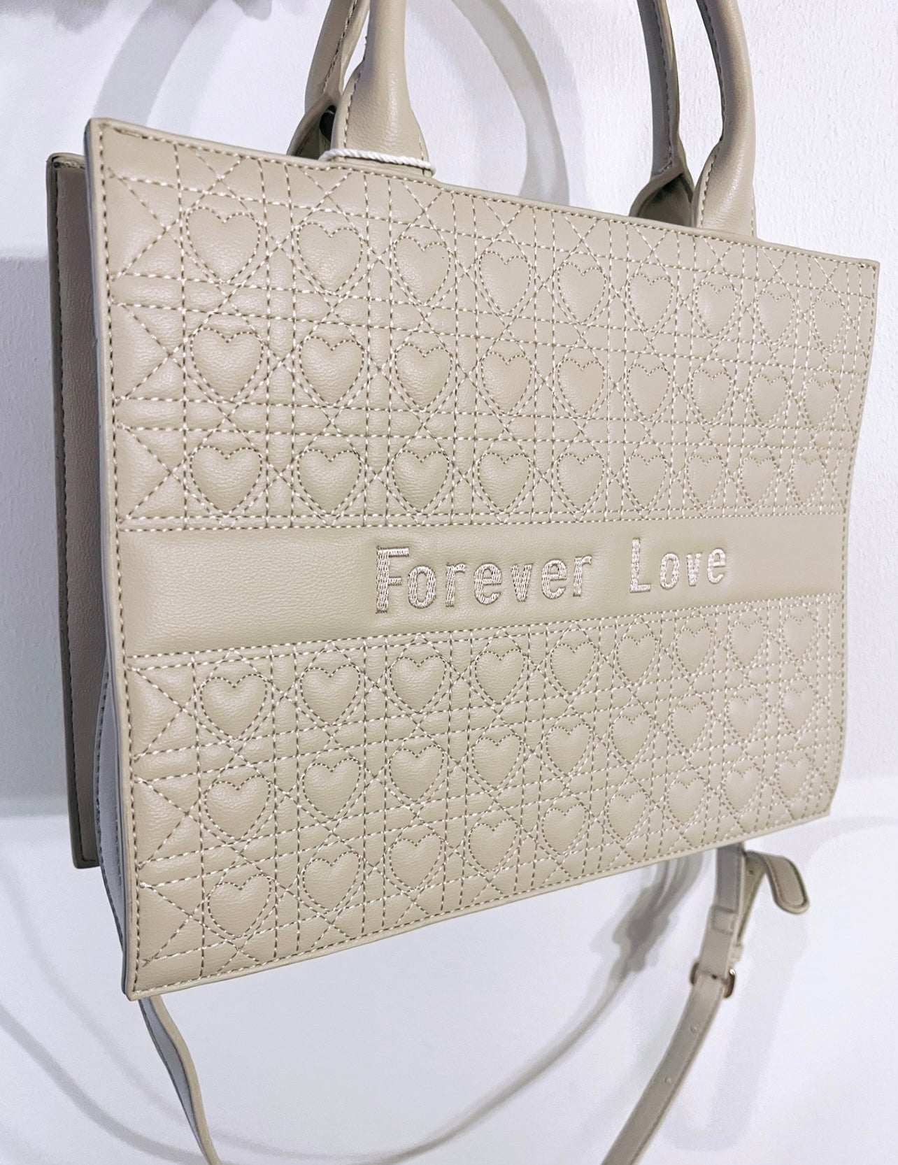 Love taske i beige