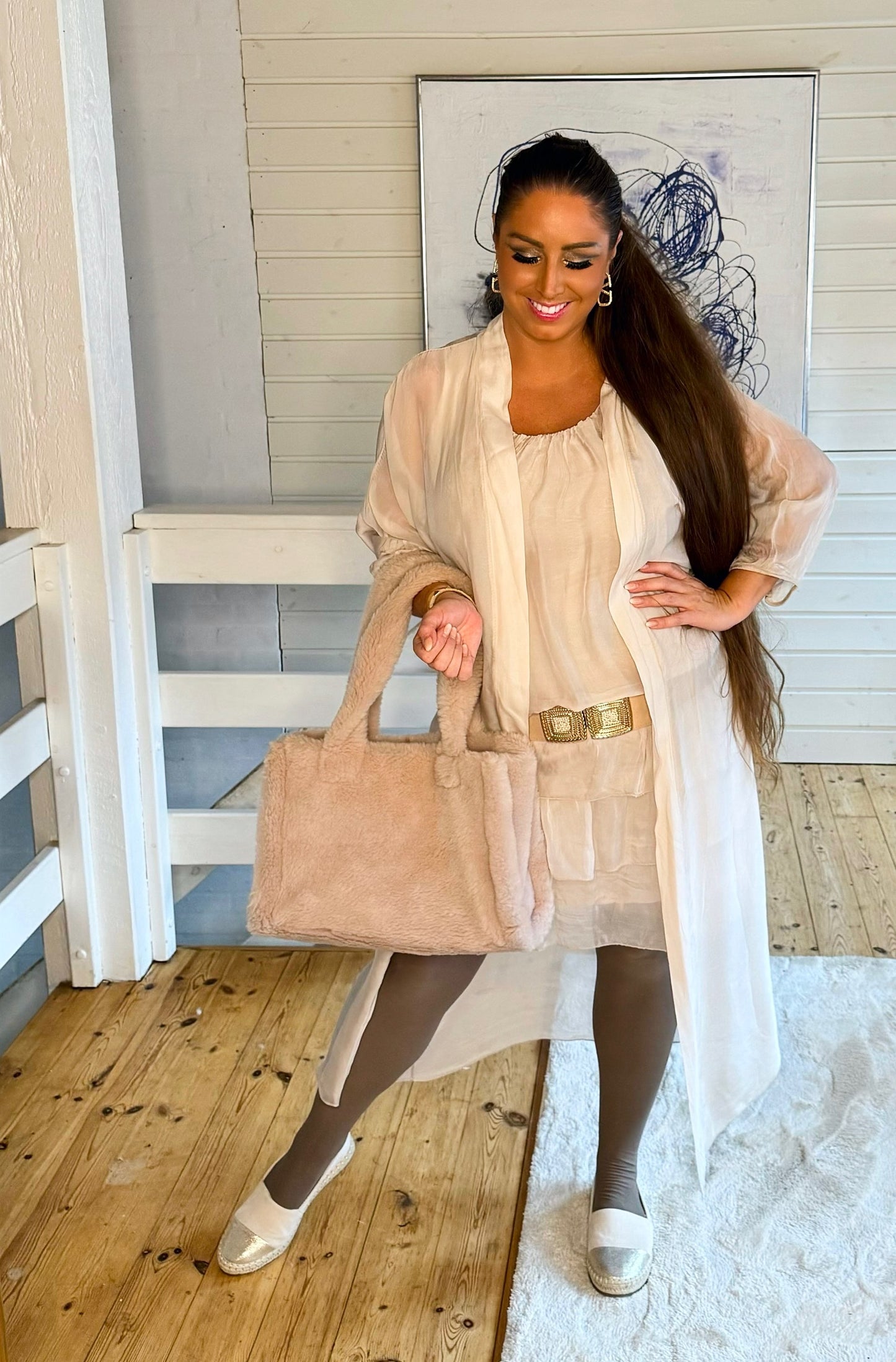 Silke Kimono i beige