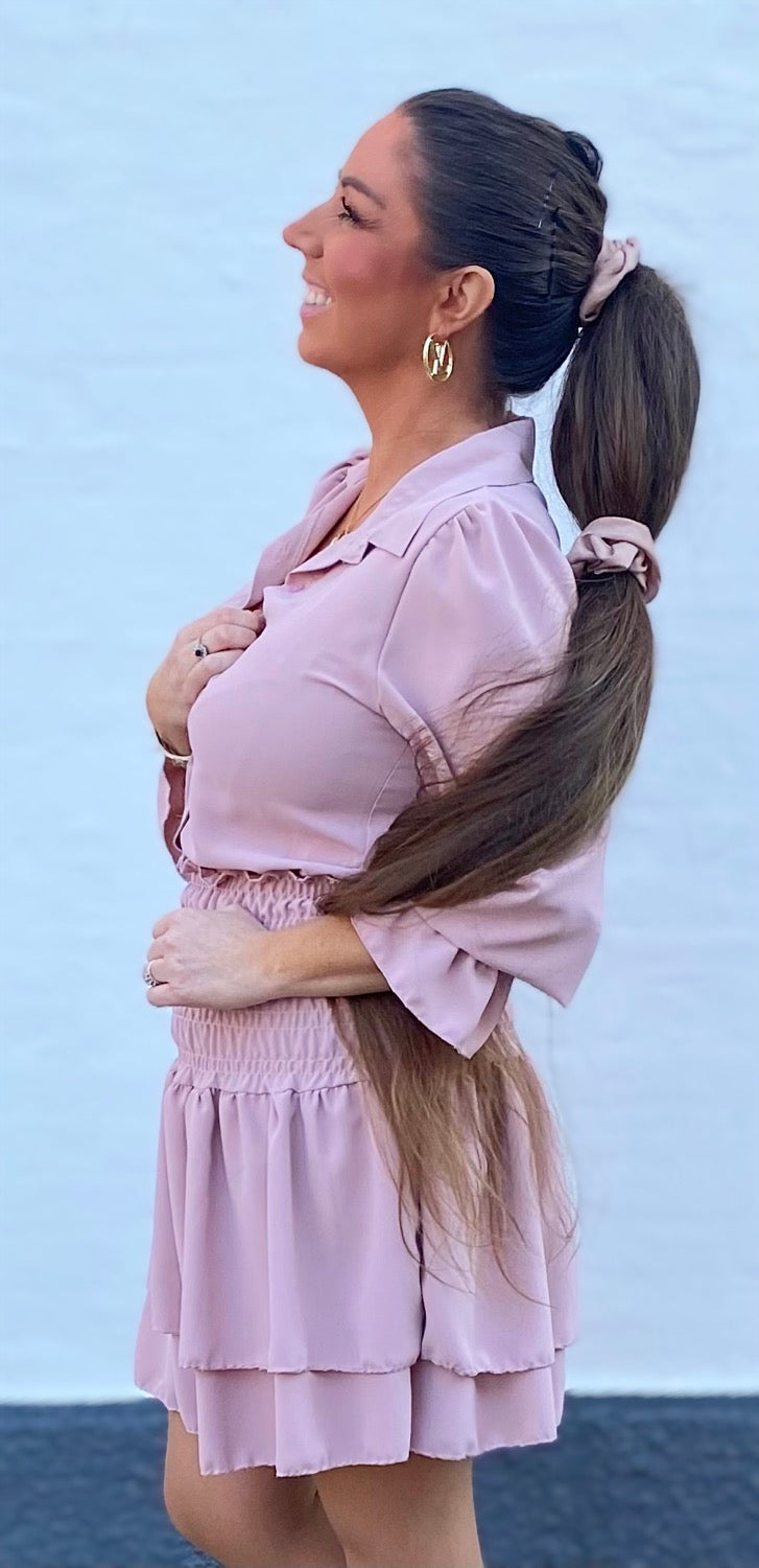Lulu layer nederdel - rosa