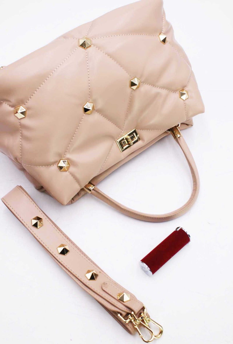 Palentino powder taske med nitter - medium