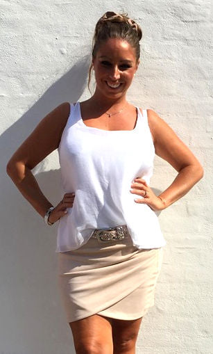 Silke top i hvid