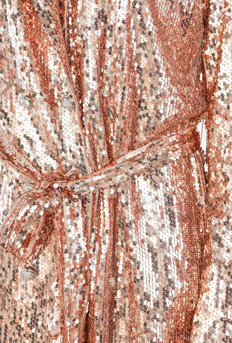 Blazer kjolle i palietter - rosegold