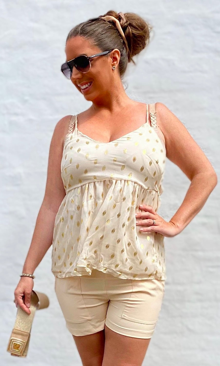 Maya top i beige