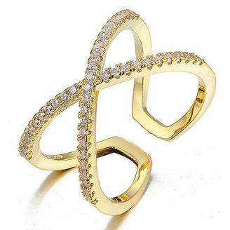 Scarlett - cross ring - guld