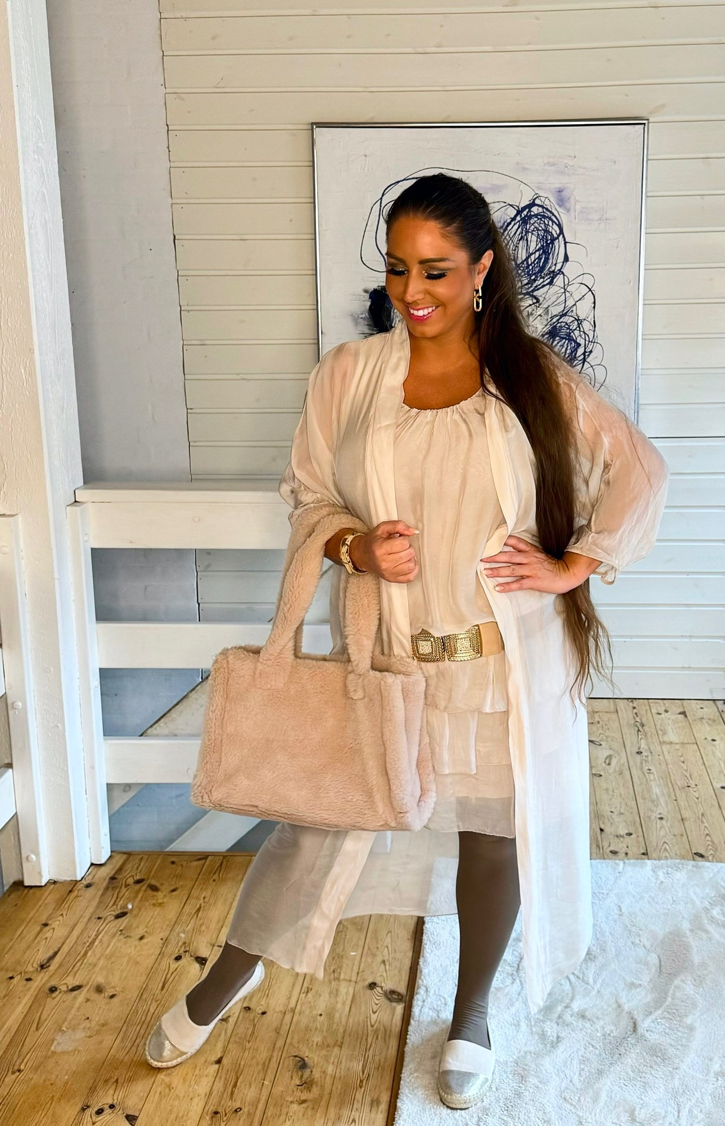 Silke Kimono i beige