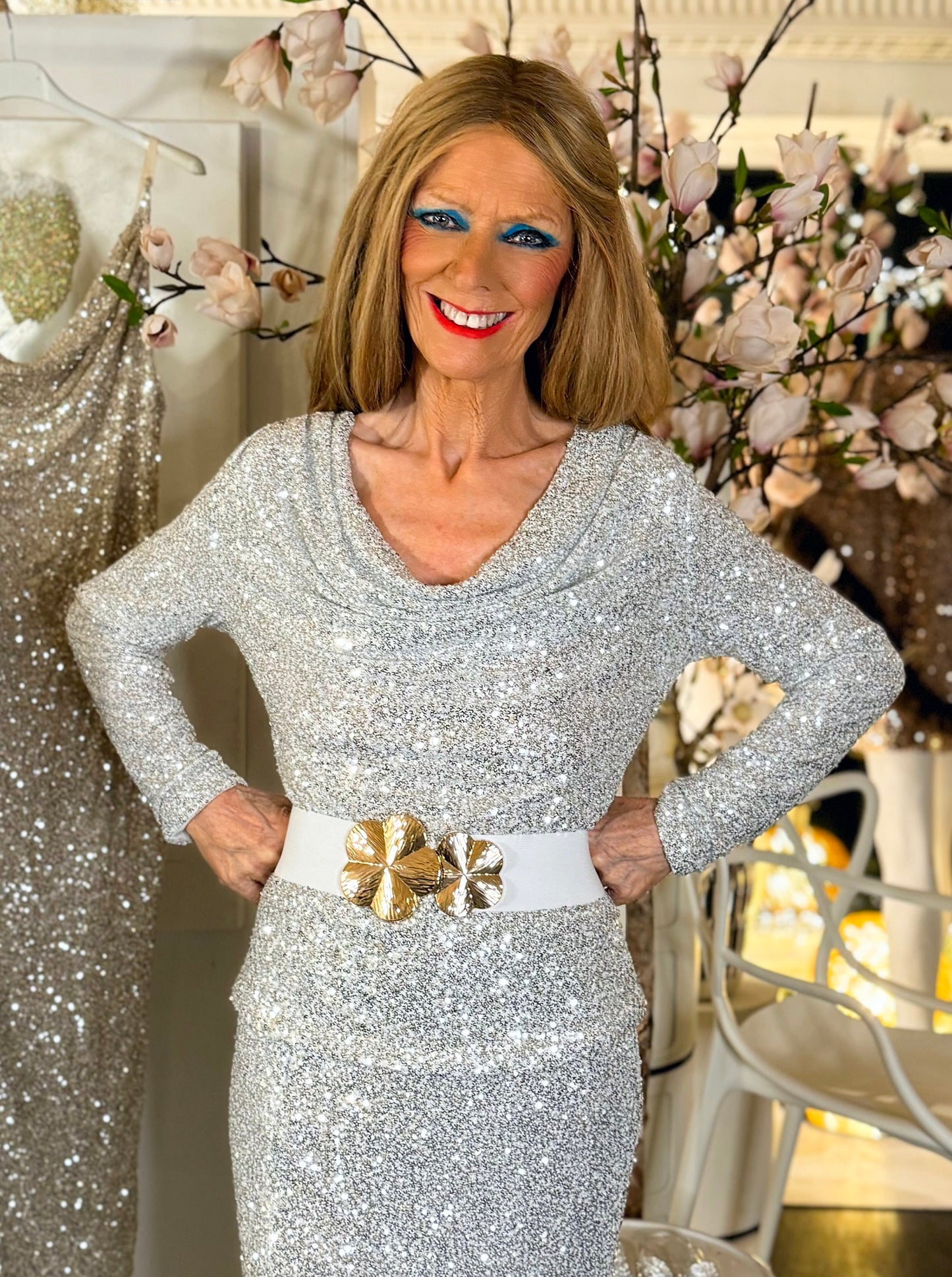 Staun glitter bluse - sølv