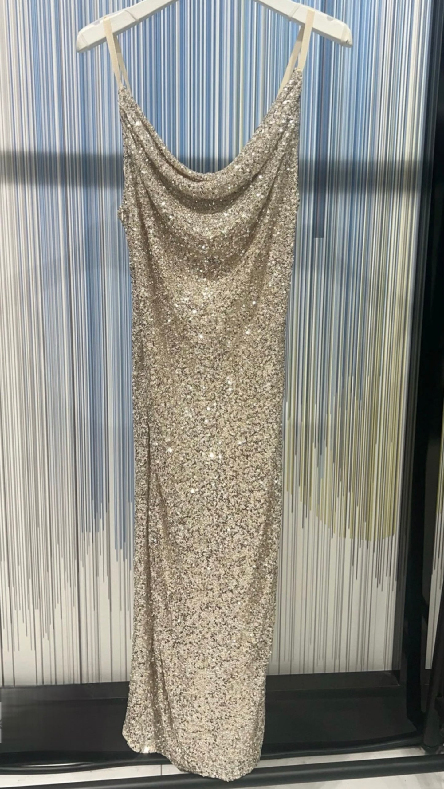 Staun glitter kjole - beige