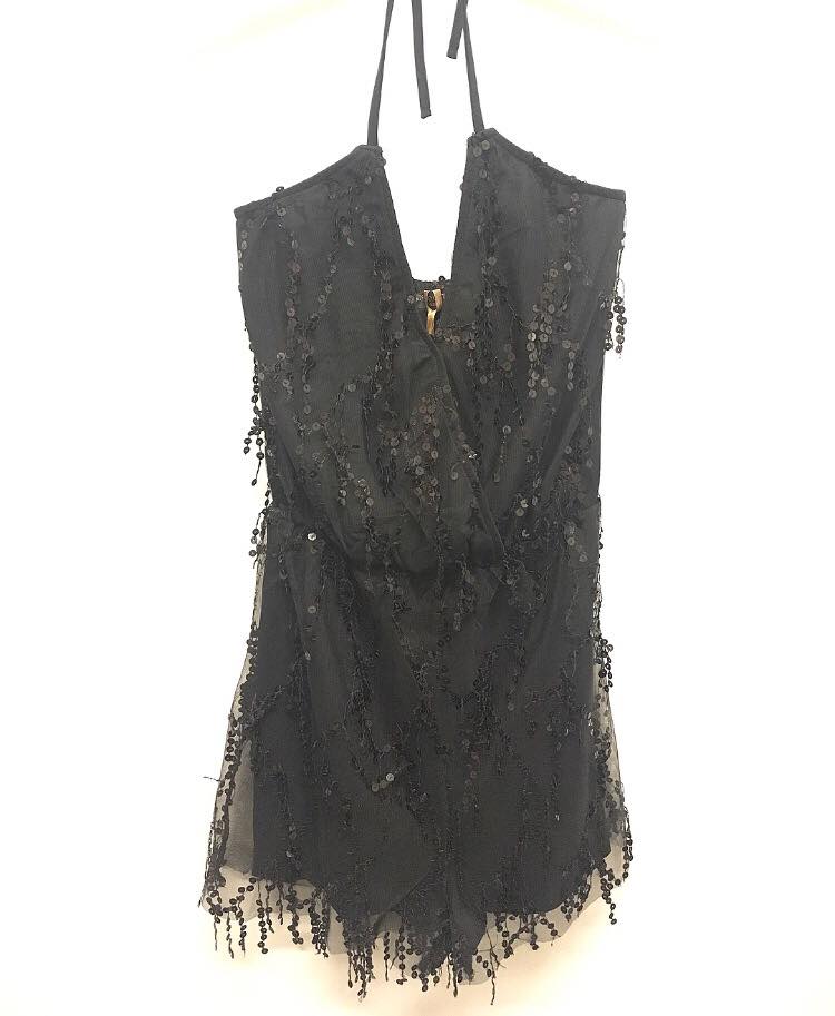 Playsuit med palietter - sort
