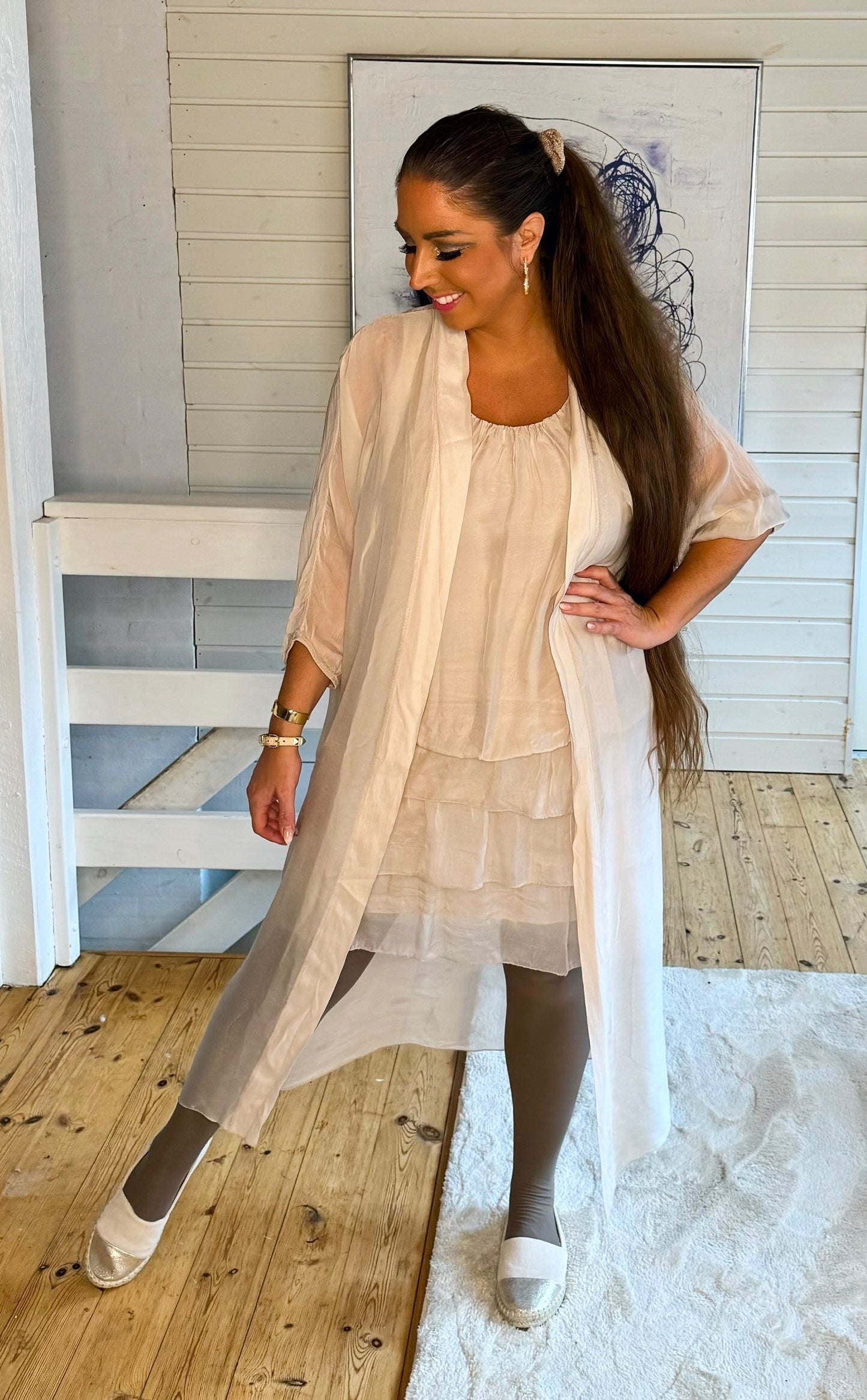 Silke Kimono i beige