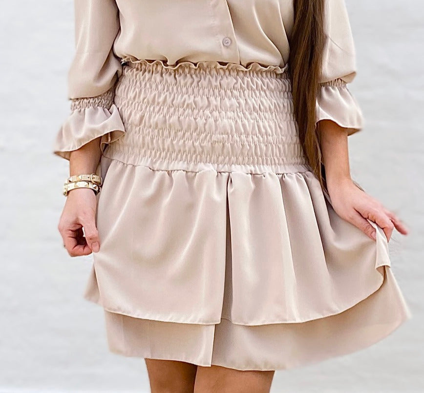 Lulu layer nederdel - beige