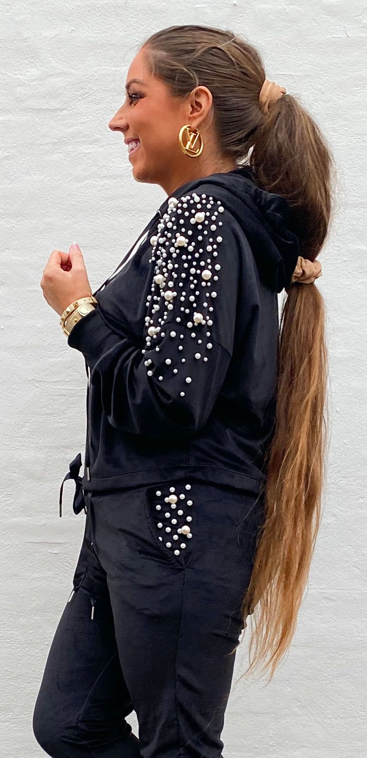 Sæt med perler - sort