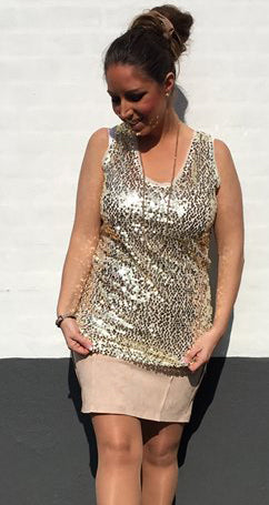 Top m. palietter -beige