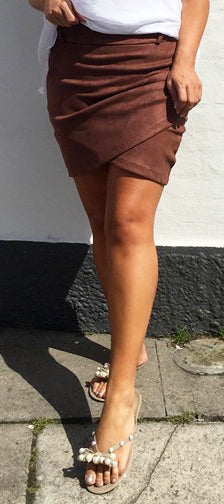 Suede nederdel - brun