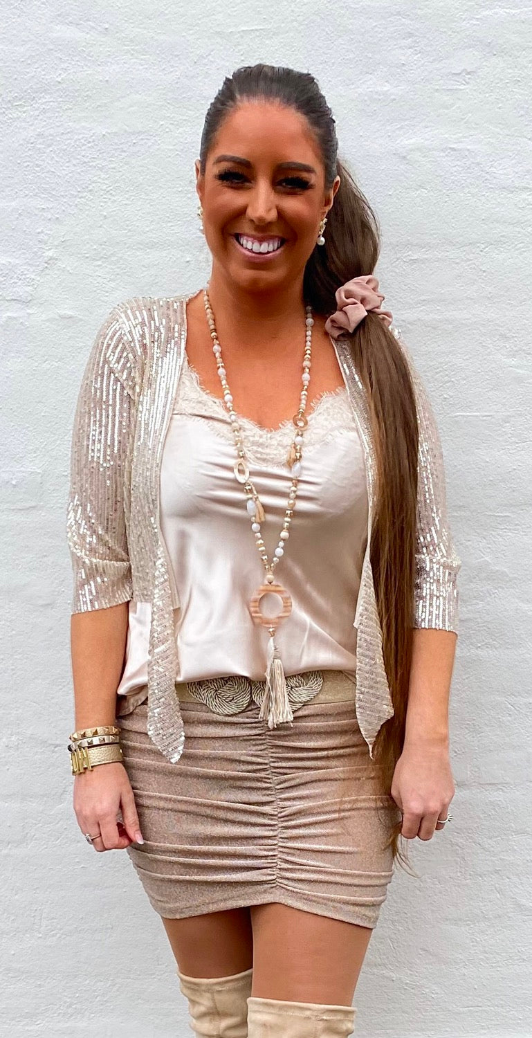 Bolero paliet silver