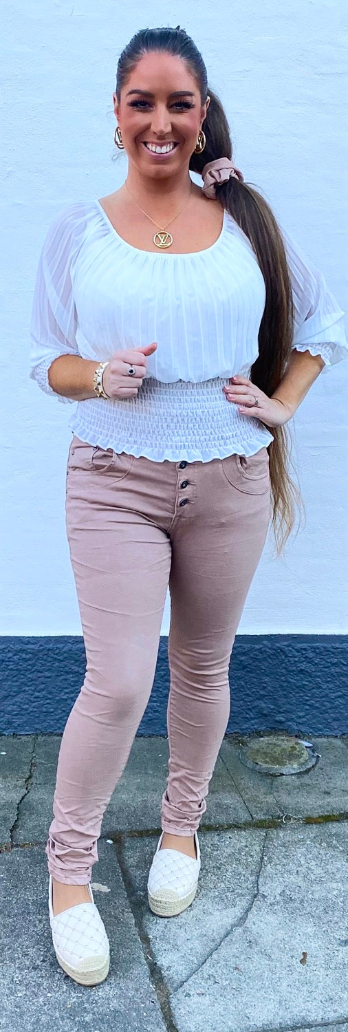 Crepe top - hvid