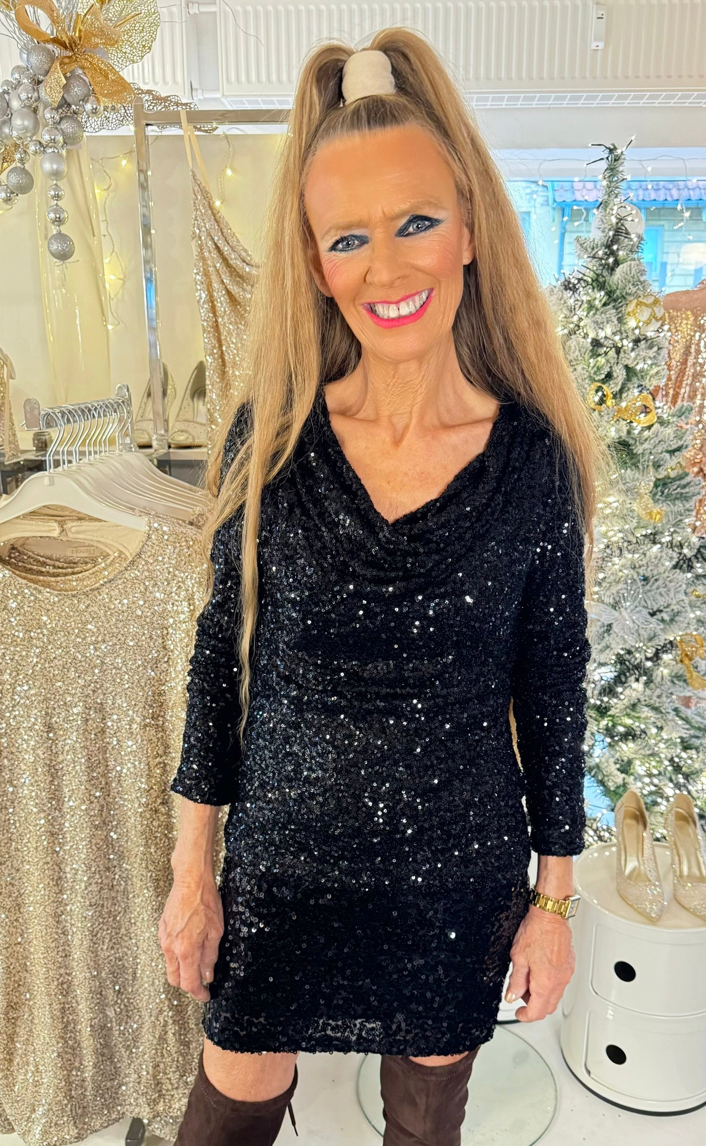 Staun glitter bluse - sort