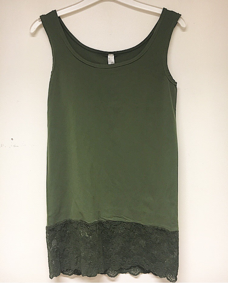 Top med blonde - army grøn