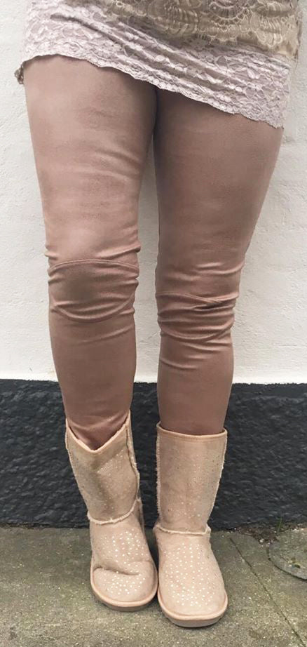 Taupe Leggings i skindlook