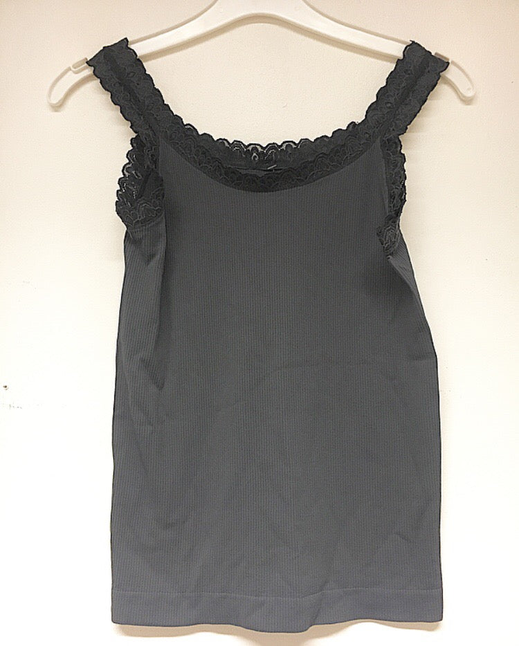 Top med blonde ved strop - Antracit