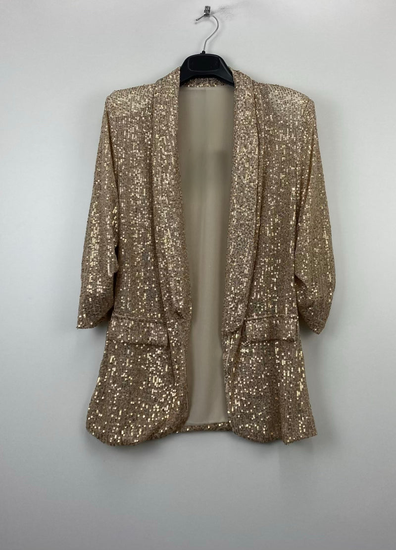 Blazer i palietter i roseguld