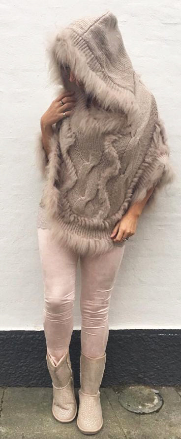 Rosa leggings i ruskindslook