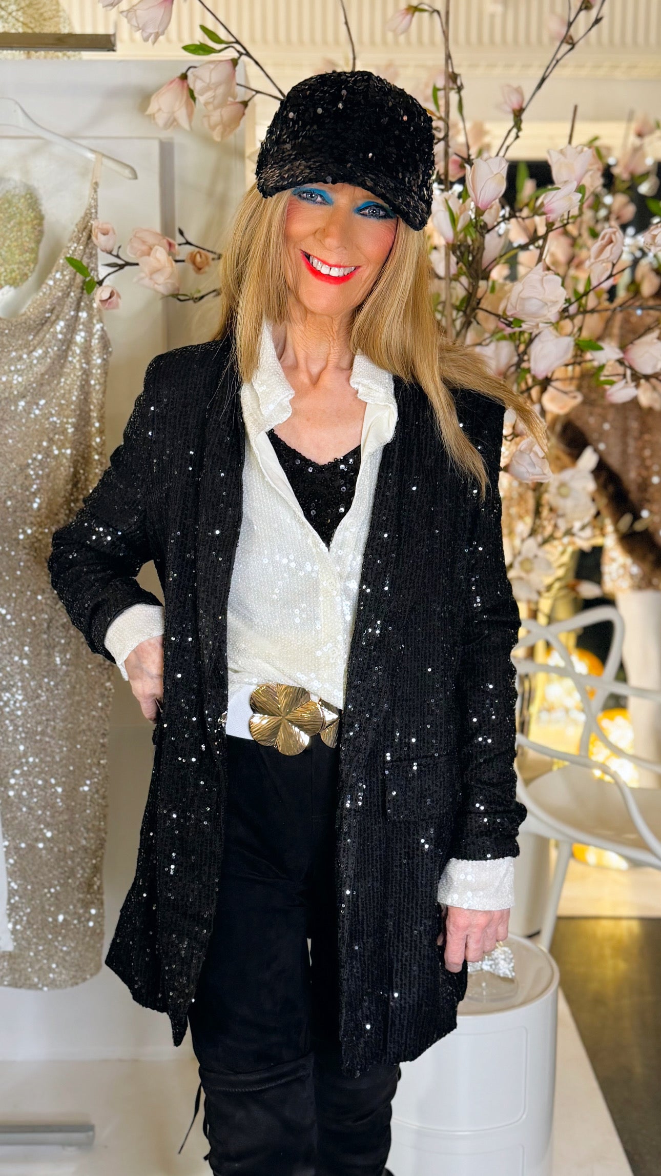 Blazer i sorte pailletter
