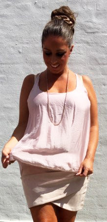 Silke top i rosa