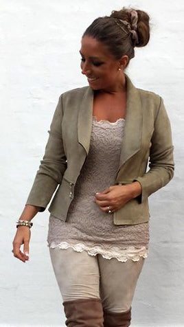 Jakke i suede army