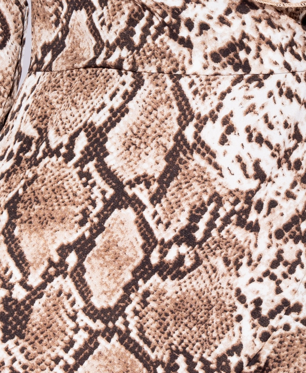 Snakeprint wrap kjole