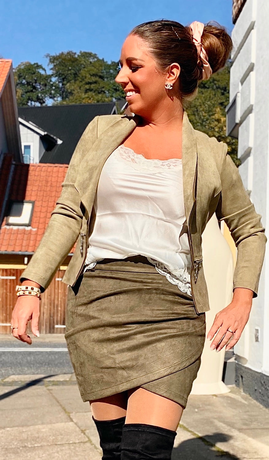 Jakke i suede army