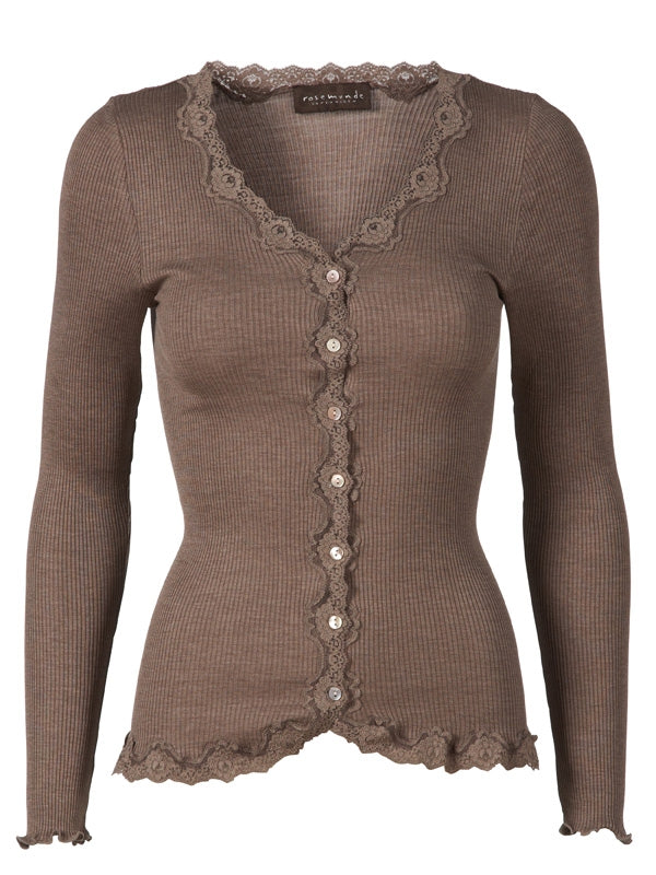 Rosemunde cardigan, vintage blonde i silke - Taupe
