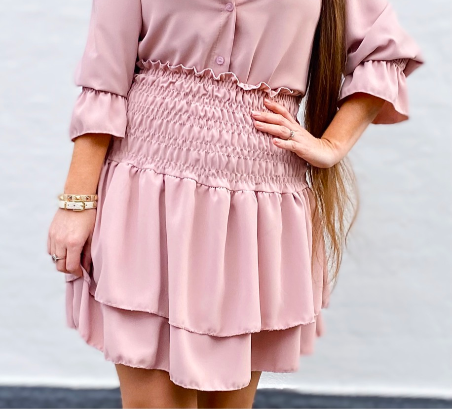 Lulu layer nederdel - rosa