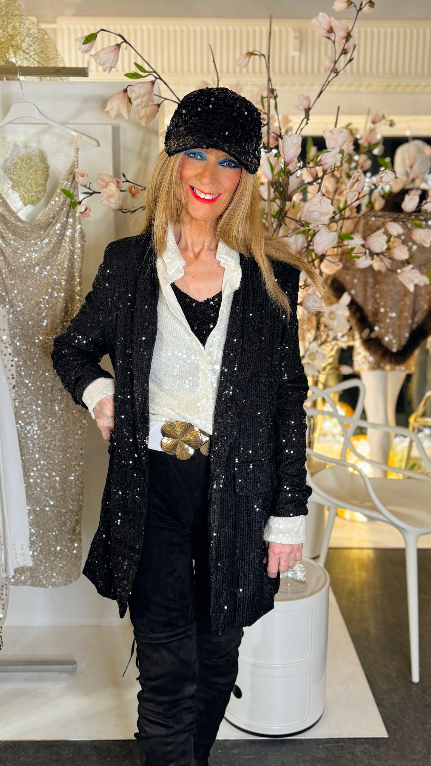 Blazer i sorte pailletter