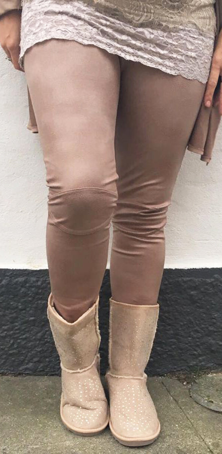 Taupe Leggings i skindlook