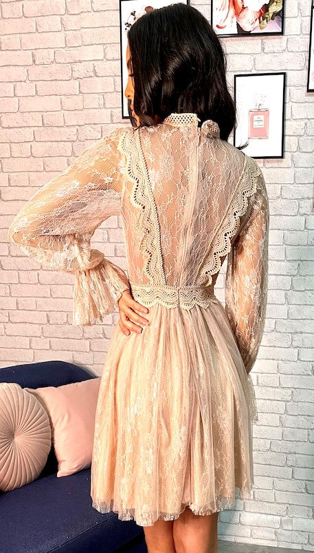 Tulle blonde dress - nude