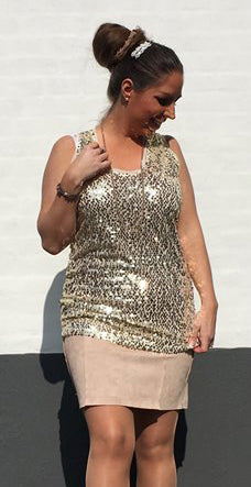 Top m. palietter -beige