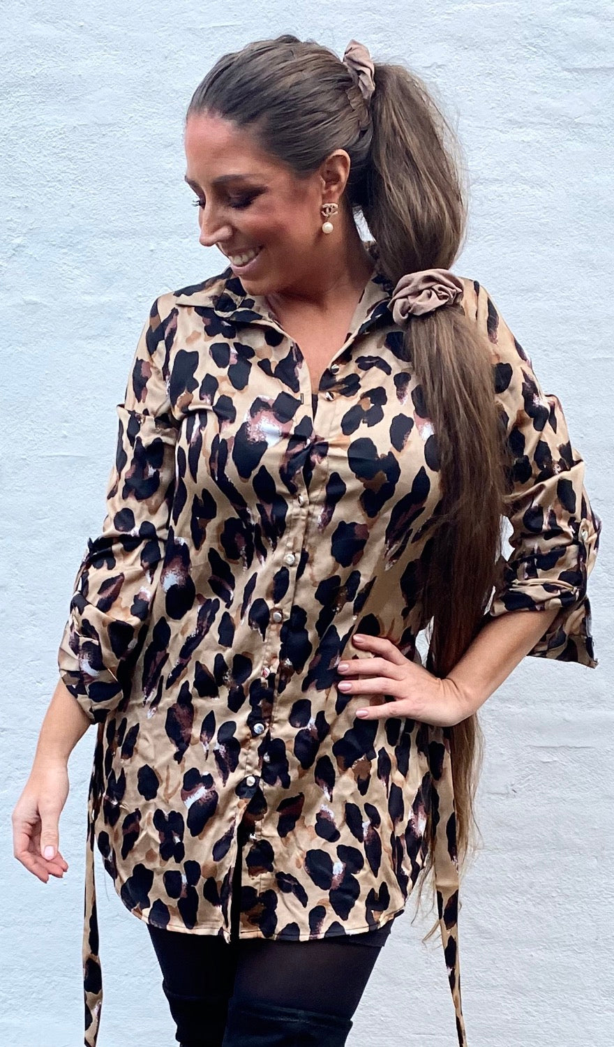 leopard kjole/skjorte