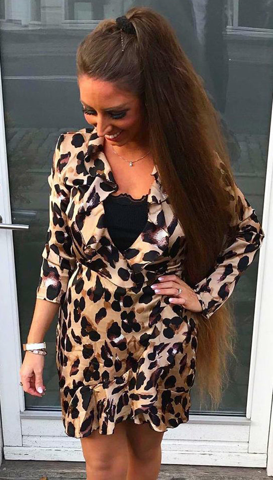 Wrap leopard kjole