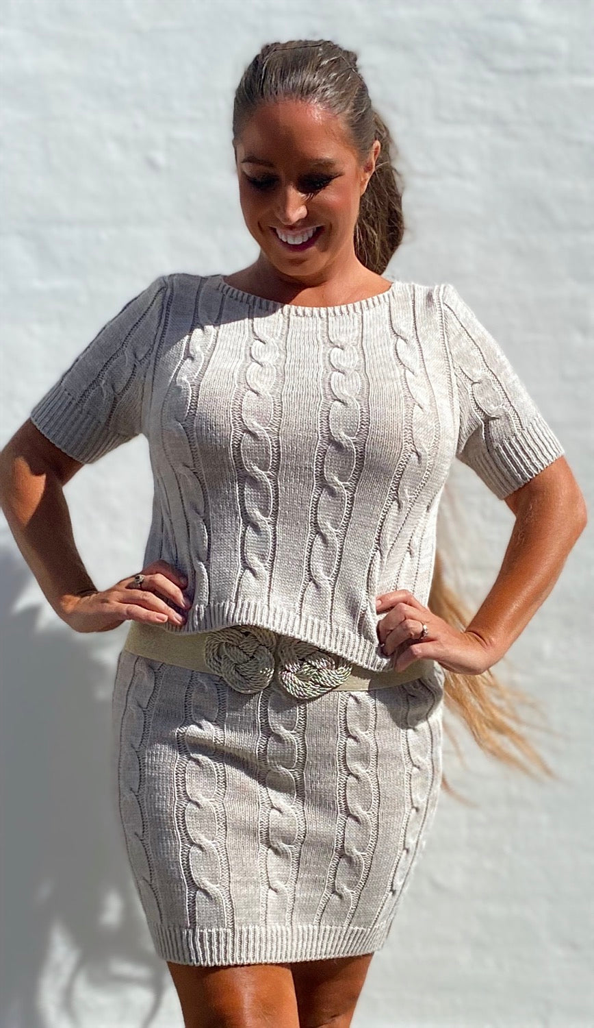 Divaz sæt m. Nederdel - Gabi - beige