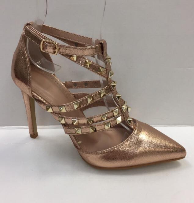Stiletter med nitter - rosegold